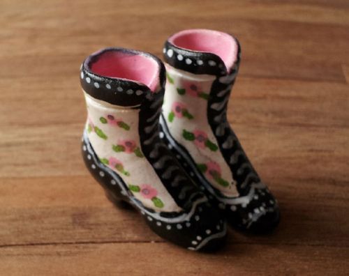 Black And Pink Boots